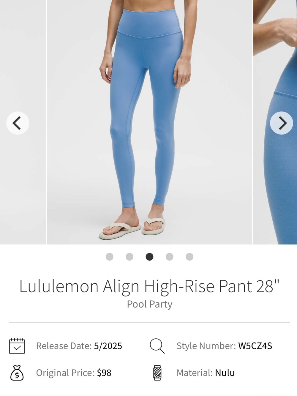 $100 Cute Rare Lululemon Align High-Rise Pant 28"' Size 4 Pool Party